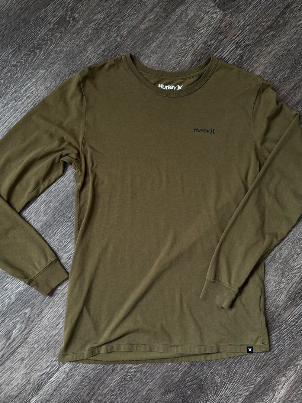 Hurley Olive Green Long Sleeve Crew Tee
